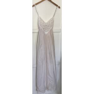 VTG Priamo Women’s Pink Lightweight Long Gown COTTON Size Small Lace 90s Neiman